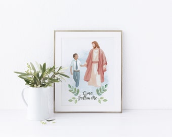 Jesús con un niño (negro), Impresión Soy un hijo de Dios, Decoración de bautismo, Imprimible de primaria