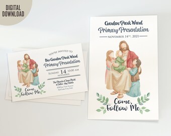 Bundle Primary Program Cover and Invitation - Jesus with Children - Customised just for you - DIGITAL file