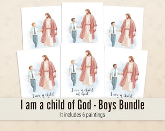 Bundle - Jesus walking with a boy - I am a child of God - Digital