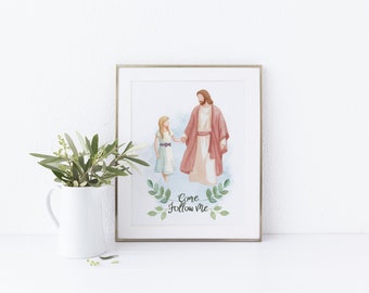 Jesus with a girl (blond hair), I am a child of God print, Baptism decor, Primary printable