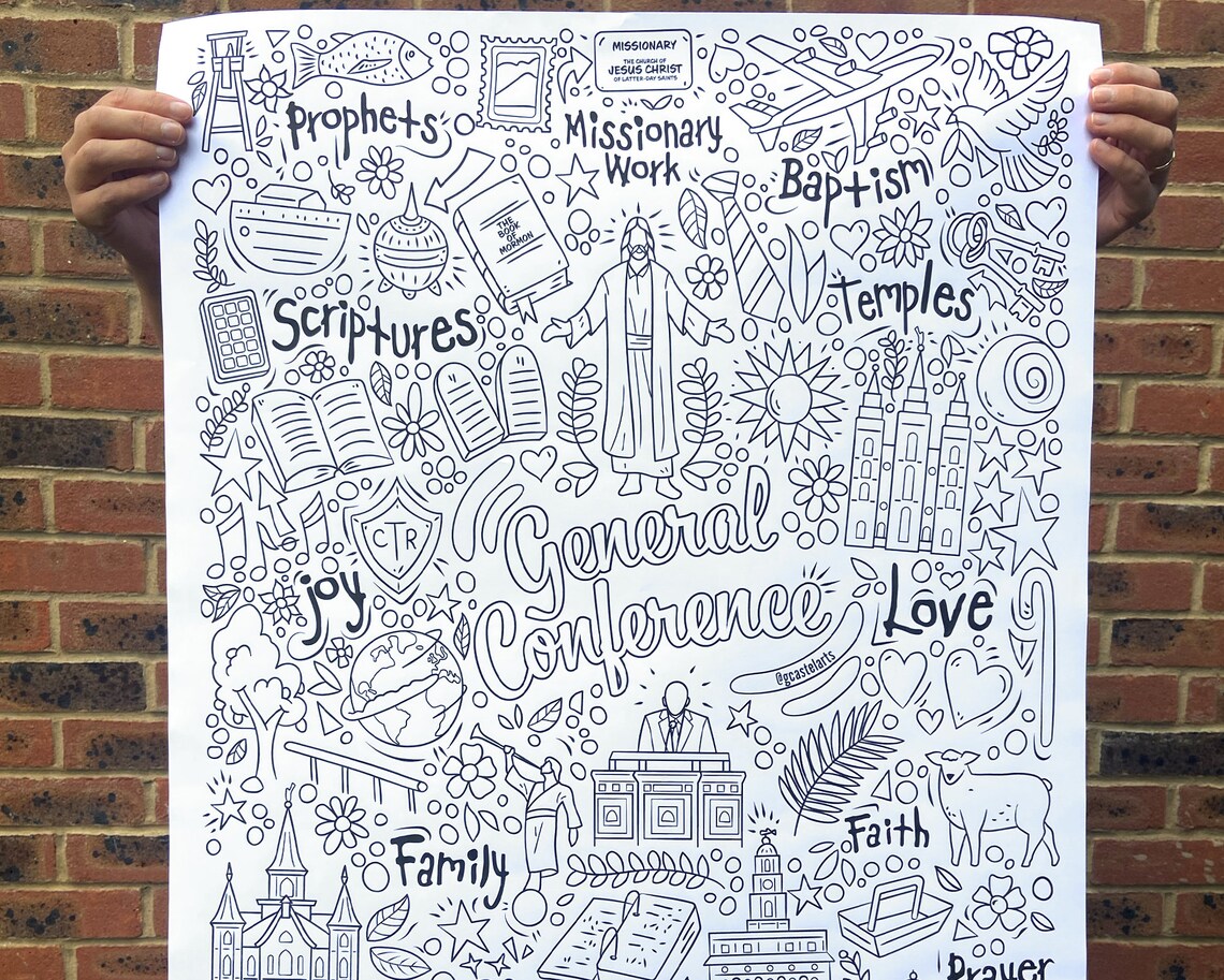 Giant General Conference Colouring Page - Etsy