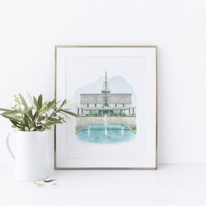Mexico, Mexique, temple, aquarelle numérique, impression numérique