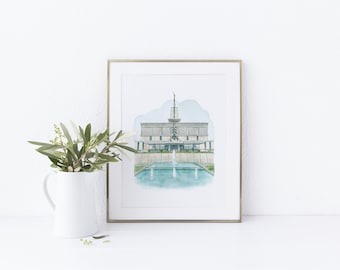 Mexico City Mexico Temple Digital Watercolor Digital Print