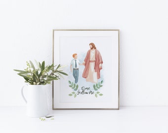 Jesus with a boy (red hair), I am a child of God print, Baptism decor, Primary printable