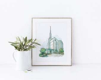 Tokyo Japan Temple Watercolor Digital Print