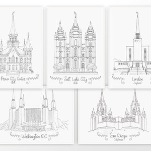 General Conference colouring pages, Temple colouring pages,