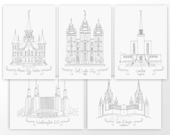 General Conference colouring pages, Temple colouring pages,