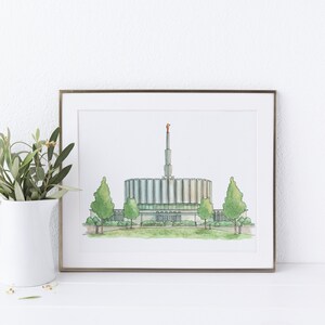 Old Ogden Temple Watercolour Digital Print