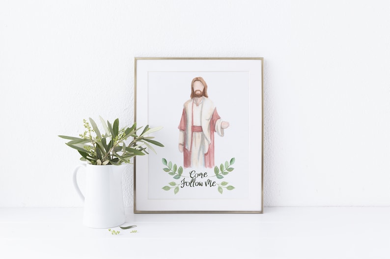 Come Follow Me, Jesus Christ Watercolor Painting, DIGITAL