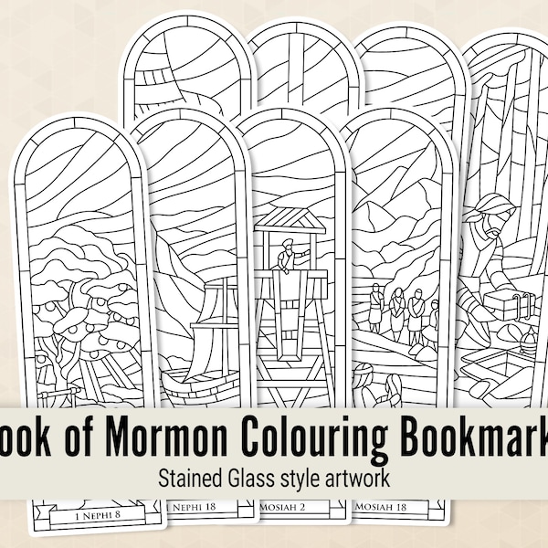 Book of Mormon Stories Colouring Bookmarks - DIGITAL files