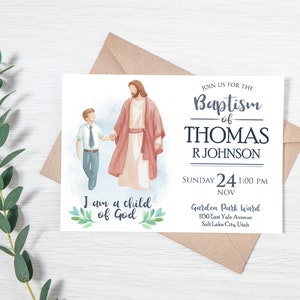 Baptism Invitation - Boy Design, DIGITAL files