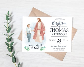 Baptism Invitation - Boy Design, DIGITAL files
