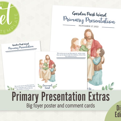 Primary Program Invitation Jesus With Children Editable - Etsy