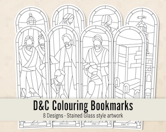 Doctrine & Covenants Stories Colouring Bookmarks - Come Follow Me - DIGITAL files