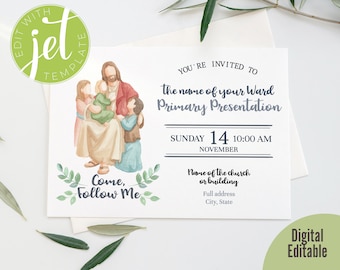 Primary Program Invitation - Jesus with children - Editable - DIGITAL file