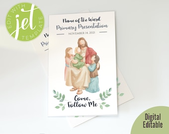 Primary Program Cover - Jesus with children - Editable - DIGITAL file