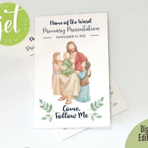 Primary Program Cover - Jesus with children - Editable - DIGITAL file