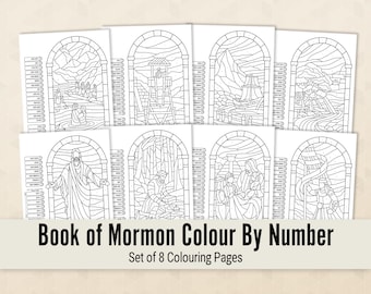 Book of Mormon Stories Colour by Number Colouring pages, General Conference colouring pages