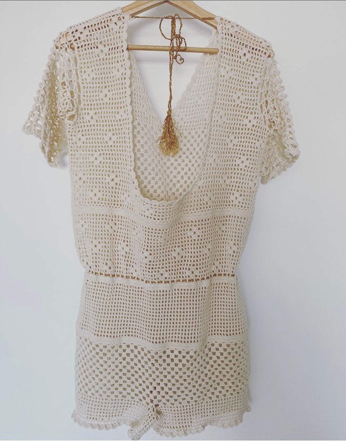 Crochet Detailed Woven Top Fashon Jumpsuit