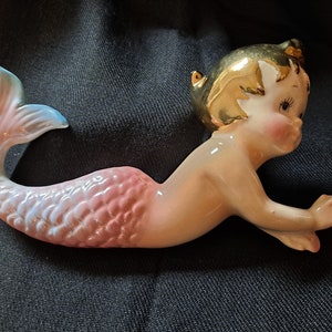 Vintage Ceramic Mermaid wall figurine