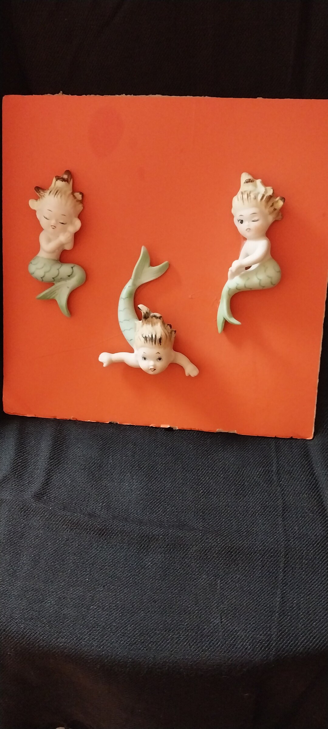 Vintage Mid Century Bradley Mermaid/merbabies Wall Plaque Figurine Etsy