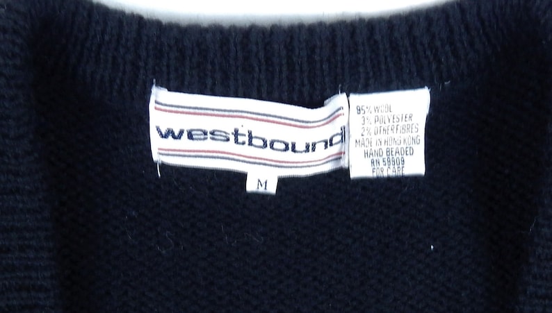 1980s 1990s Vintage Westbound Size Medium Cardigan Beaded Ladies Sweater