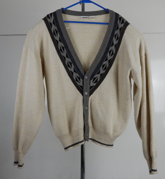 Vintage 1990s Medium Mens Cardigan "Bachrach" Swea