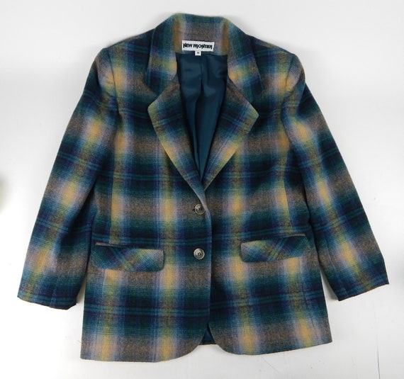 1990s "New Frontier" Plaid 1940s 1950s Style Poly… - image 1