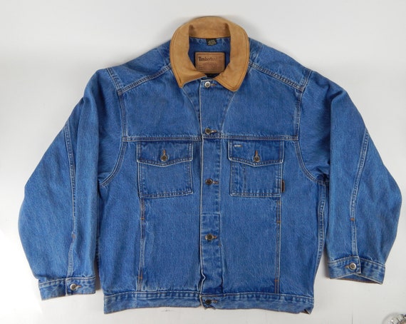 1990s Vintage "Timberland" Denim Men's Trucker Jac