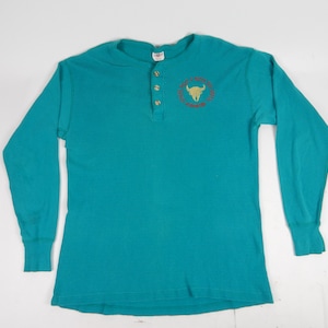 1992 52nd Annual Sturgis Motorcycle Rally Long Sleeve Vintage Henley Men&#39;s Shirt
