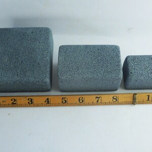 concrete blocks-minimalist jewellery display-3pcs. lot-dark grey-light concrete-shop décor-art plinth-window dressing-modern display-unique image 3