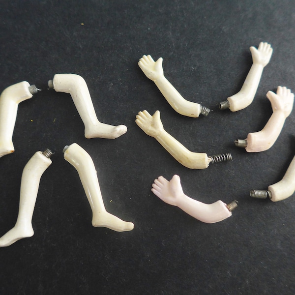 Figurine Parts Small Figurine Legs Arms Set of 5 Unique Collection Resin Figurine Body Parts Trash2Treasure Reclaimed Art Supply Assemblage