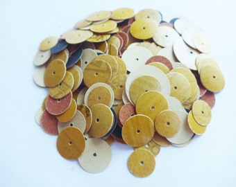 Up-Cycled Sander Plates 230Pcs Lot Unique Art and Craft Supply Small Discs Unused 1980th Trash To Treasure One Of A Kind Eclectic Art Supply