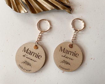 Personalized wooden keychain, Grandma gift, Grandmothers' Day