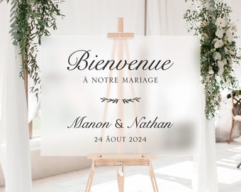 Stickers pour panneau de bienvenue, décoration de mariage personnalisée, autocollants panneau mariage