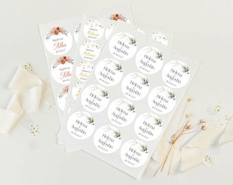 Stickers personnalisés - Mariage, Baptême, Anniversaire - Taille et modèle au choix