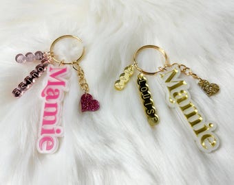 Personalized Grandma keychain with names, Grandmother's Day gift
