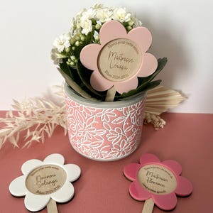 Personalized flower plant pick, End of year gift for teacher, nanny, ATSEM, Flower pot decoration, Plant label