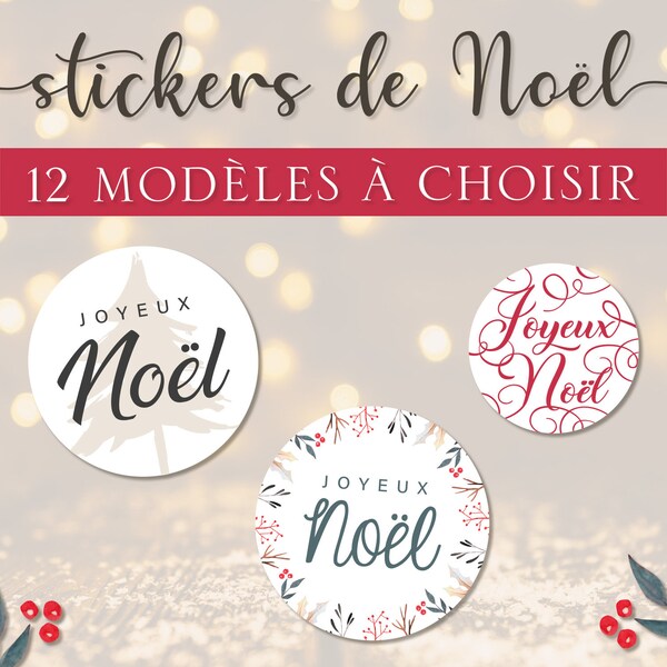 Etiquettes autocollantes thème noël, stickers cadeaux noël