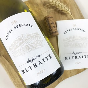 Étiquette de bouteille de vin personnalisée, cadeau spécial retraite