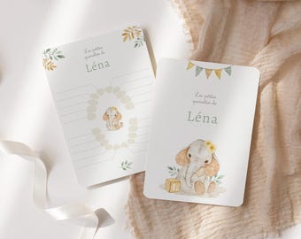 Melktandenkaart, quenotteskaart, kleine muis, olifantenpatroon