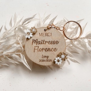 Personalized Thank You Teacher Keychain - End of School Year Gift - ATSEM or Nanny Gift