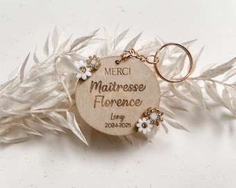 Personalized Thank You Teacher Keychain - End of School Year Gift - ATSEM or Nanny Gift