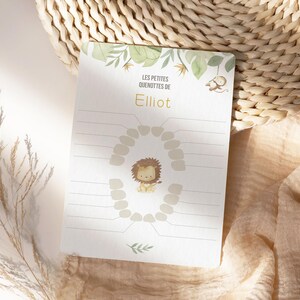Carte dents bébé, carte quenottes, petite souris, motif lion dans la savane image 3
