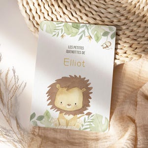 Carte dents bébé, carte quenottes, petite souris, motif lion dans la savane image 2