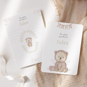 Melktandenkaart, quenotteskaart, kleine muis, teddybeerpatroon