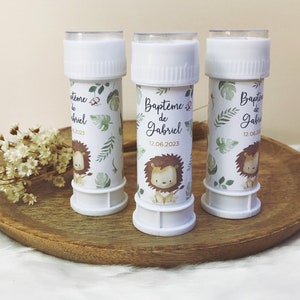 Etichette personalizzate per tubi di bolle di sapone, regali per gli ospiti per battesimo, compleanno, matrimonio