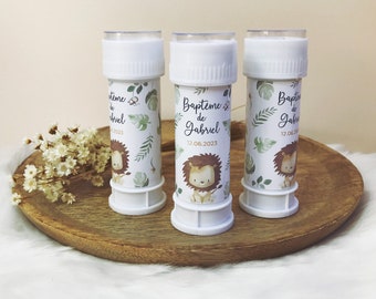 Etichette personalizzate per tubi di bolle di sapone, regali per gli ospiti per battesimo, compleanno, matrimonio