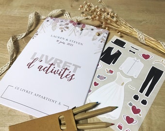 Livret d'activités de mariage pour enfants, carnet de coloriage mariage, jeux enfants mariage