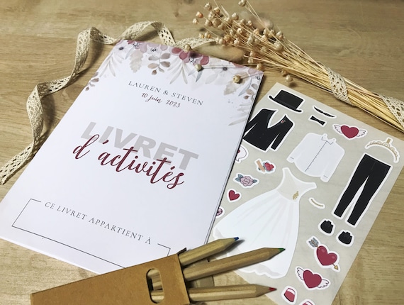 Livret d'activités mariage pour enfants, carnet de coloriage mariage, jeux enfants